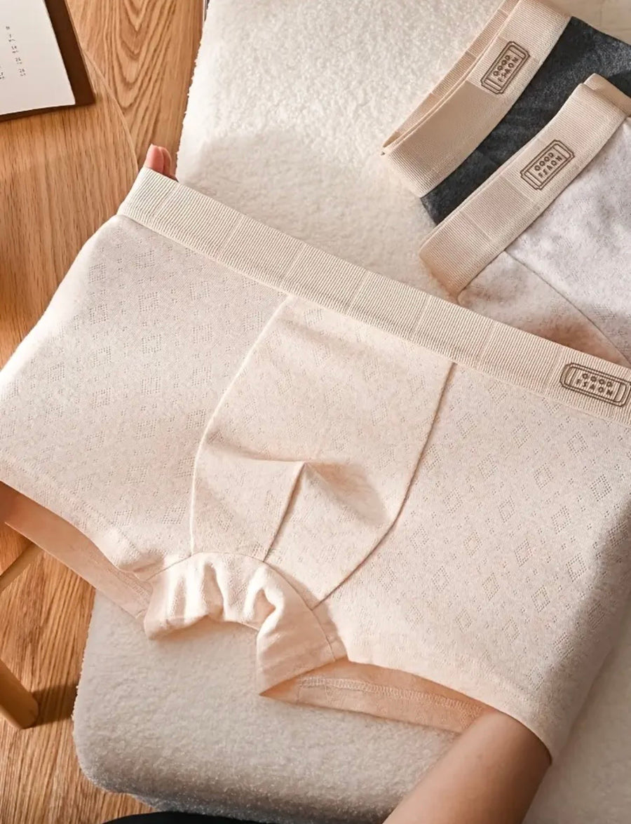 Men’s Ribbed Cotton Boxer Briefs – 3 Pack