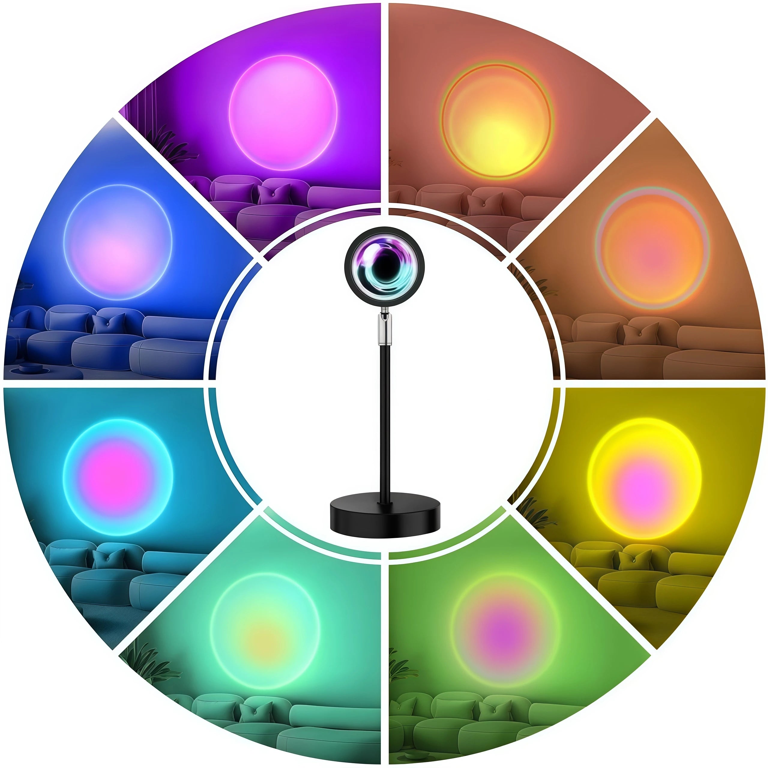 Sunset Projection Lamp – 16 Color Ambient Room Decor